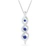 Image 1 : Round Lab-Created Blue Sapphire Cascading 3-stone Pendant 1/3 Cttw 10kt White Gold