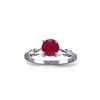 Genuine 1.02 ctw Ruby & Diamond Ring 14KT White Gold - REF-30R9P