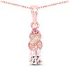 0.43 ctw Morganite, Tourmaline Pink & Diamond Pendant 14K Rose Gold - REF-27F2W