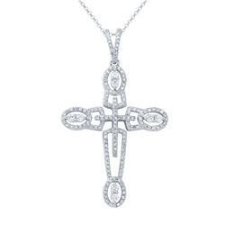 0.65 CTW Diamond Pendant 14K White Gold - REF-56R6K