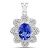 4.35 ctw Tanzanite & Diamond Pendant 14K White Gold - REF-276A4M
