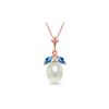 Genuine 4.5 ctw Blue Topaz Necklace 14KT Rose Gold - REF-24V3W