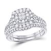 Diamond Bridal Wedding Engagement Ring Band Set 1.00 Cttw 14kt White Gold