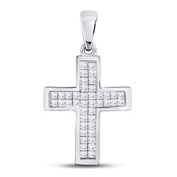 Diamond Cross Pendant 1.00 Cttw 10kt White Gold