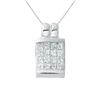 Image 1 : 0.66 CTW Princess Diamond Pendant 18K White Gold - REF-74W2H