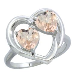 1.20 CTW Morganite Ring 14K White Gold - REF-39M4K