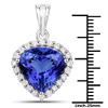 Image 2 : 9.21 ctw Tanzanite & Diamond Pendant 18K White Gold - REF-897T2X