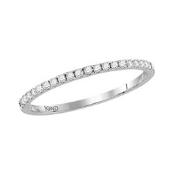 Diamond Timeless Stackable Band Ring 1/6 Cttw 10kt White Gold