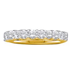 Machine Set Diamond Wedding Band 1.00 Cttw 14kt Yellow Gold