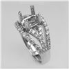 Image 1 : 0.91 CTW Diamond Semi Mount Ring 14K White Gold - REF-110N3Y