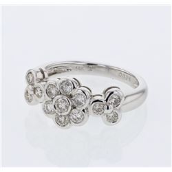 0.74 CTW Diamond Ring 14K White Gold - REF-66F8N