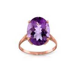 Genuine 7.55 ctw Amethyst Ring 14KT Rose Gold - REF-45F3Z