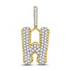 Image 1 : Mens Diamond "W" Letter Charm Pendant 1-1/2 Cttw 10kt Yellow Gold