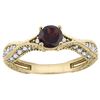 Image 1 : 0.85 CTW Garnet & Diamond Ring 14K Yellow Gold - REF-67X8M