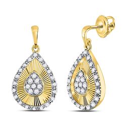 Diamond Teardrop Dangle Earrings 1/3 Cttw 10kt Yellow Gold