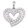 Diamond Heart Pendant 3/4 Cttw 10kt White Gold