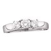 Diamond 3-stone Bridal Wedding Engagement Ring 1/4 Cttw 14kt White Gold