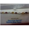 Image 2 : STERLING SILVER GENUINE 6x4mm 10CT GEMSTONE TENNIS BRACELET W/ APPRAISAL $800