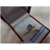 Image 2 : 10KT YELLOW GOLD 8x6mm GENUINE 1.2CT TANZANITE AND .02CT DIAMOND RING W/ APPRAISAL $2100