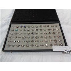 TRAY OF 72 STERLING SILVER 925 RINGS