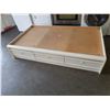 Image 1 : WHITE SINGLE SIZE BED FRAME W/ 3 DRAWERS UNDER BED STORAGE
