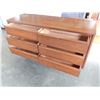 Image 2 : SATIN WALNUT 6 DRAWER VINTAGE MCM DRESSER DOVETAIL DRAWERS