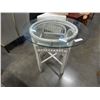 Image 1 : WICKER BASE GLASS TOP TABLE