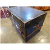 Image 2 : LARGE BLUE AND BLACK METAL TRUNK