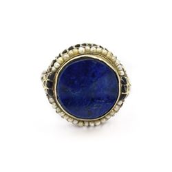 White Gold Lapis Lazuli Ring