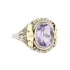 Image 1 : White & Yellow Gold/Amethyst Filigree Ring