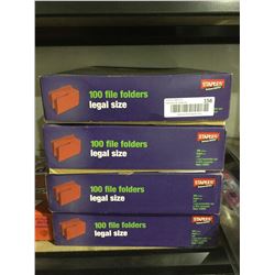 Staples 100 File Folders Legal Size Lot of 4
