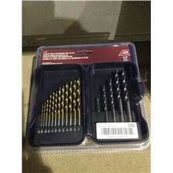 Ace 17-Piece Titanium Twist and Masonry Drill Bit Set