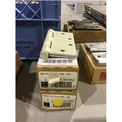 LOT OF 2 BOXES HAGER - 4.5 INCH X 4.5 INCH STAINLESS WHITE HINGES