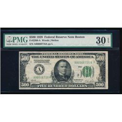 1928 $500 Boston Federal Reserve Note PMG 30EPQ