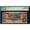 Image 1 : 1864 $10 Confederate States of America Note PCGS 63PPQ