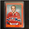 Image 1 : HENRI RICHARD SIGNED VINTAGE HOCKEY CARD