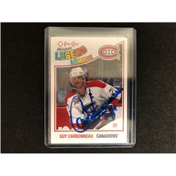 GUY CARBONNEAU SIGNED OPC MARQUEE LEGEND HOCKEY CARD