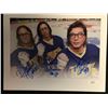 Image 1 : SLAPSHOT'S HANSON BROTHERS TRIPLE SIGNED ART PRINT -JSA COA