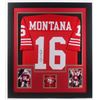 Image 1 : Joe Montana Signed 49ers 35x43 Framed Jersey (JSA COA)