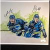 Image 1 : ADAM GAUDETTE & CHRIS TANEV SIGNED HOCKEY PRINT (JSA COA)