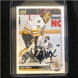 ANDY MOOG SIGNED UPPER DECK HOCKEY CARD