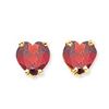 Image 1 : 14k 6 mm Heart Garnet Earrings