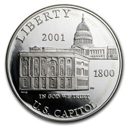 2001-P Capitol Visitor Center $1 Silver Commem Proof (Capsule)
