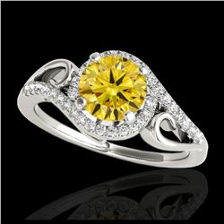 1.50 ctw Intense Blue Diamond Necklace 10K White Gold