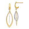Image 1 : 14k Two-Tone Polished Post Dangle Earrings