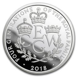 2018 Great Britain £5 Proof Silver Four Generations Piedfort