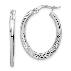 14k White Gold Hoop Earrings - 25 mm