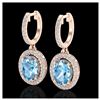 1.31 ctw Fancy Intense Blue Diamond Art Deco Earrings 18K White Gold