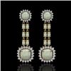 4.5 ctw Aquamarine & Diamond Earrings 14K Yellow Gold