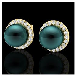 1.07 ctw Fancy Intense Blue Diamond Art Deco Necklace 18K Rose Gold